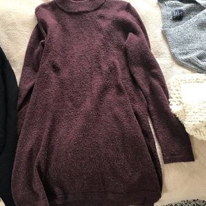 H&M maroon turtleneck sweater dress